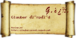 Glauber Árpád névjegykártya