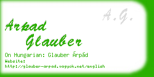 arpad glauber business card